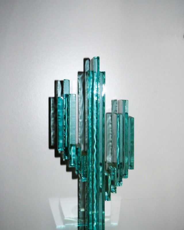 1992 Glass Art Cactus Object Made in USA