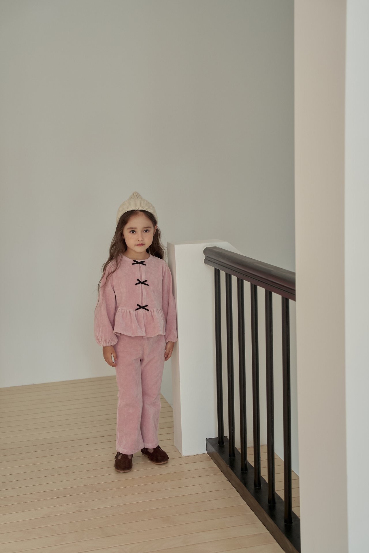韓国子供服 / 26winter / momoann / リボンセットアップ / キッズ / 冬服 *5~15*
