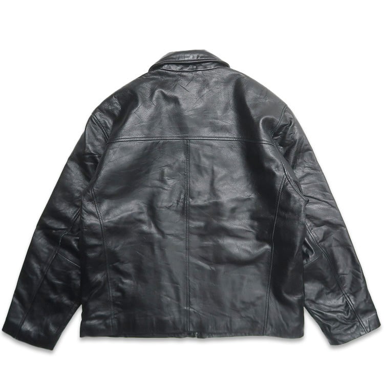 古着 JOHN ASHFORD 本革 レザー ジャケット ブルゾン ブラック 表記：L