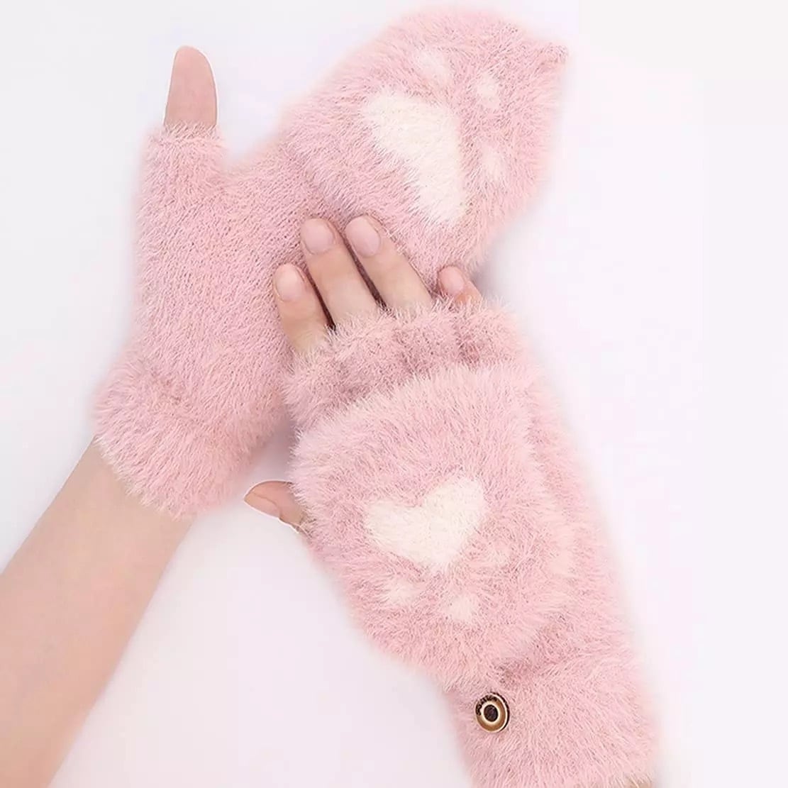 フワフワ猫の冬の手袋