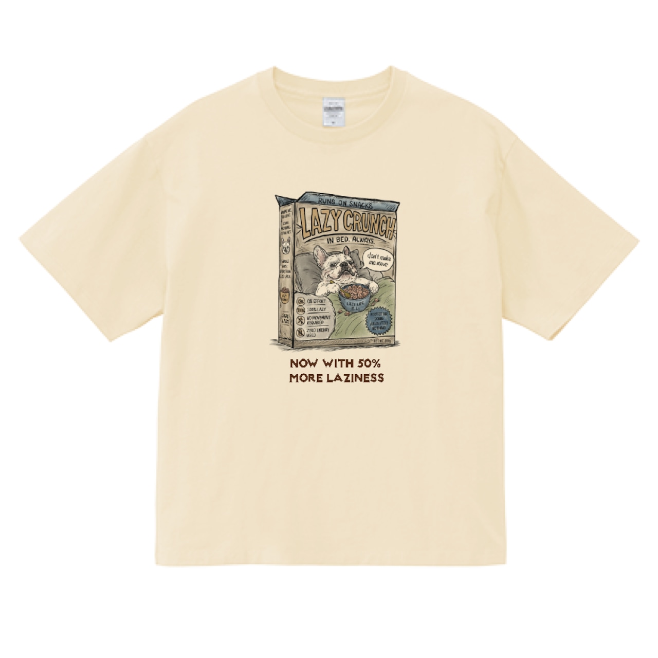 LAZY CRUNCH(CRE)/Tシャツ/アイボリー/ユニセックス