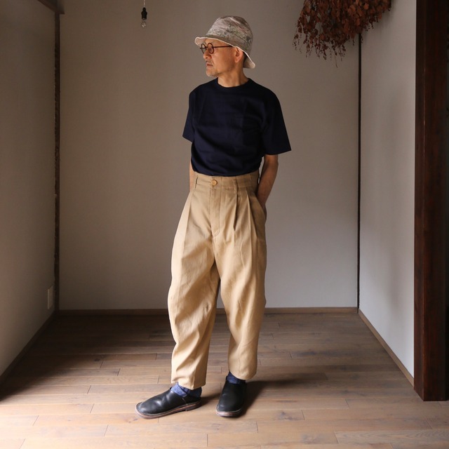 ASEEDONCLOUD/アシードンクラウド Knit collarless polo / ニットカラーレスポロ　brown #201801