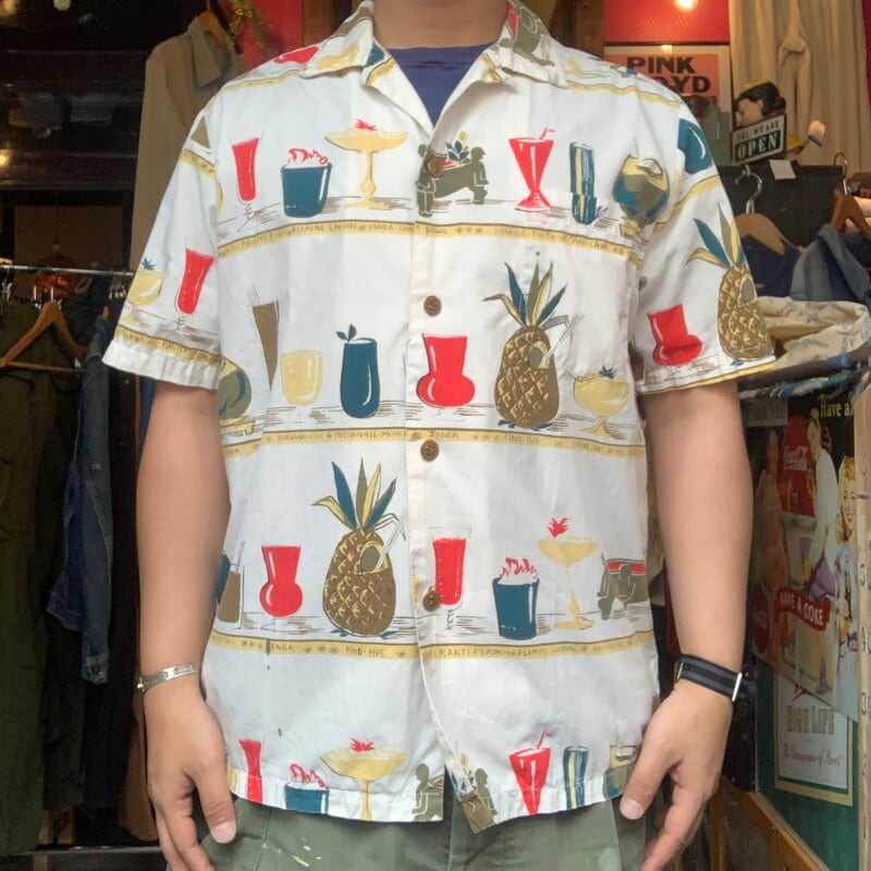 60's Duke Kahanamoku デュークカハナモク コットンアロハシャツ