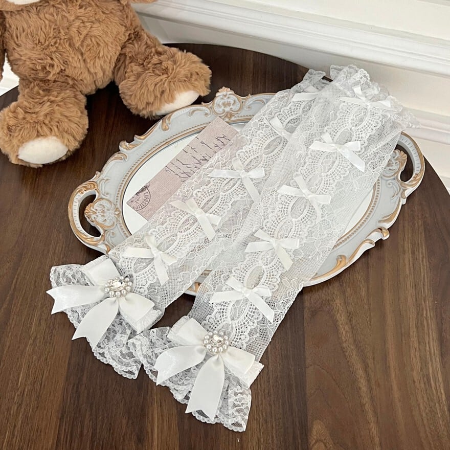 ゴスロリ 量産型 袖カバー レース リボン