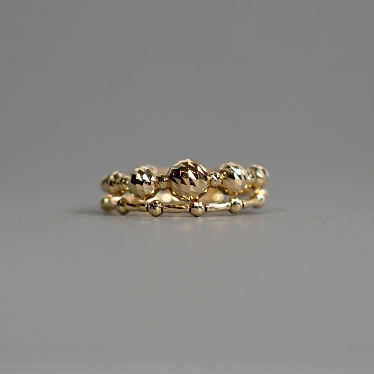 K18 ミラーボール2連フリーサイズリング | ETmam（エトマ