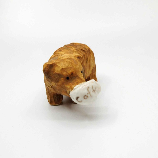 木彫り熊（コーヒー）の置き物 / すずきたまみ / 陶芸作品