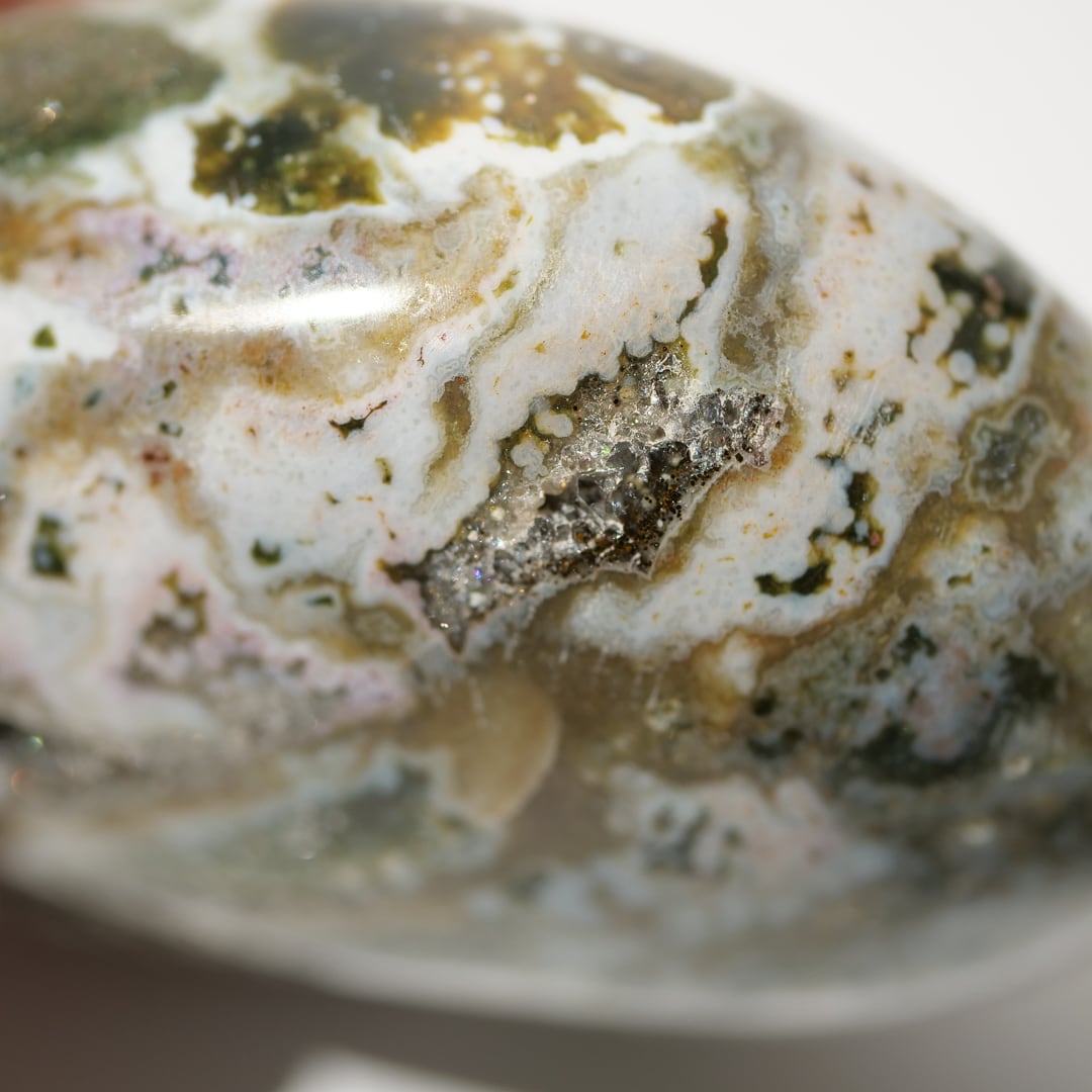 【A】レア✴︎キラキラ結晶 ☆ オーシャンジャスパー パーム ストーン（握り石） A】レア✴︎キラキラ結晶 ☆ オーシャンジャスパー パーム