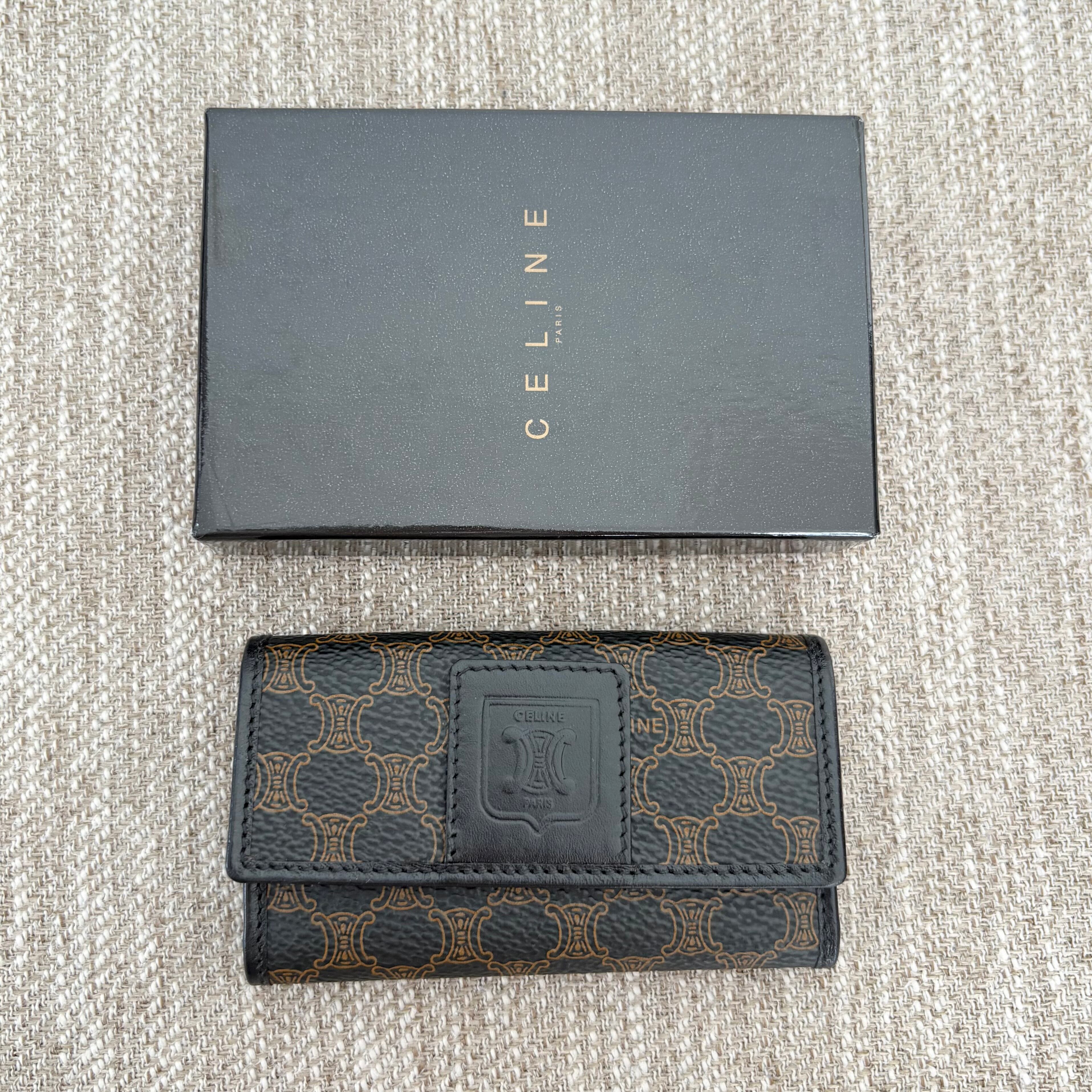 美品 CELINE セリーヌ キーケース マカダム柄 ヴィンテージ 極美品】【箱付き】 セリーヌ 6連キーケース ブラック系