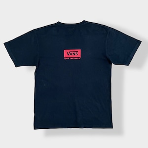 【VANS】ロゴ プリントTシャツ 両面プリント バックプリント ボード スケボー ストリート系 フリーサイズ バンズ VANS OFF THE WALL US古着