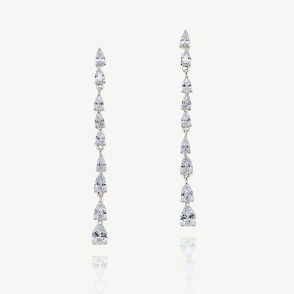 【Ivory & Co. アイボリー・アンド・コー】ブライダル ピアス パリ クリスタルロングイヤリング|ジルコニア シェルパール|ウェディングアクセサリー