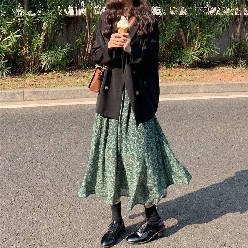 レトロ グリーン ワンピース 大人可愛い ハイウエスト 水玉 レトロ グリーン ワンピース 大人可愛い ハイウエスト 水玉