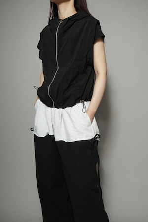 ZIP HOODIE VEST (BLACK) 2404-81-85