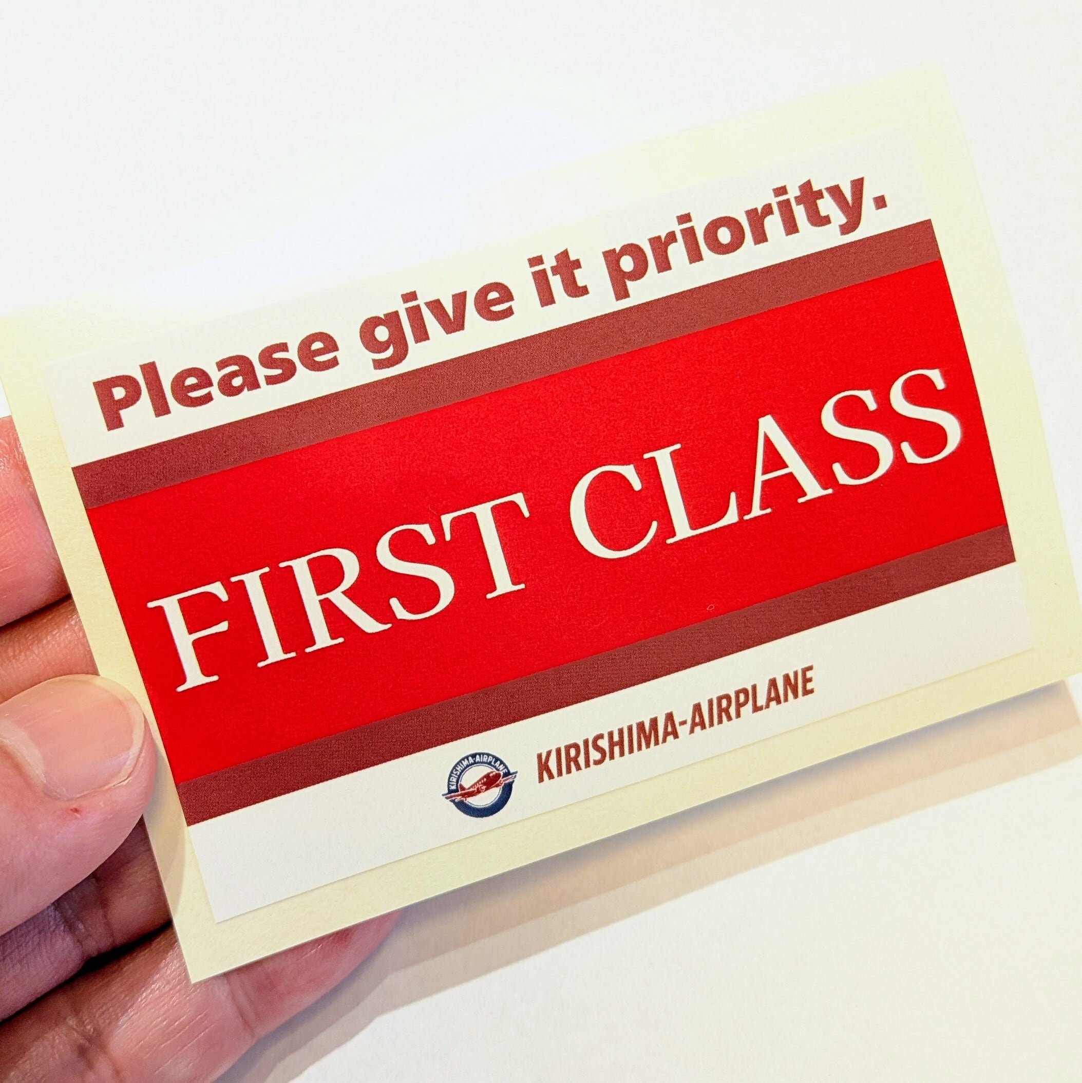 エアライン・プライオリティタグ風ステッカー【FIRST CLASS