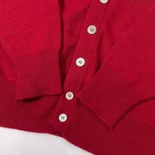 70s 80s CHEMISE LACOSTE ラコステ 文字ワニ ウールニット カーディガン 3 /K-OS-7107/ビンテージ/ボルドー系