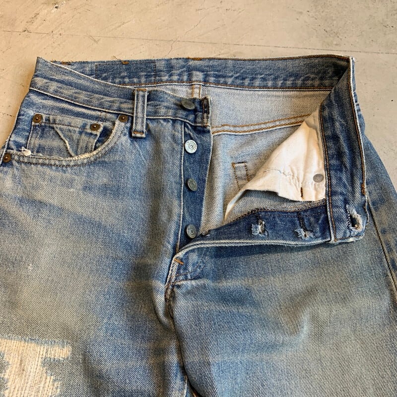 80's Levi's リーバイス 501 66後期 刻印6 バックポケット裏チェーン 