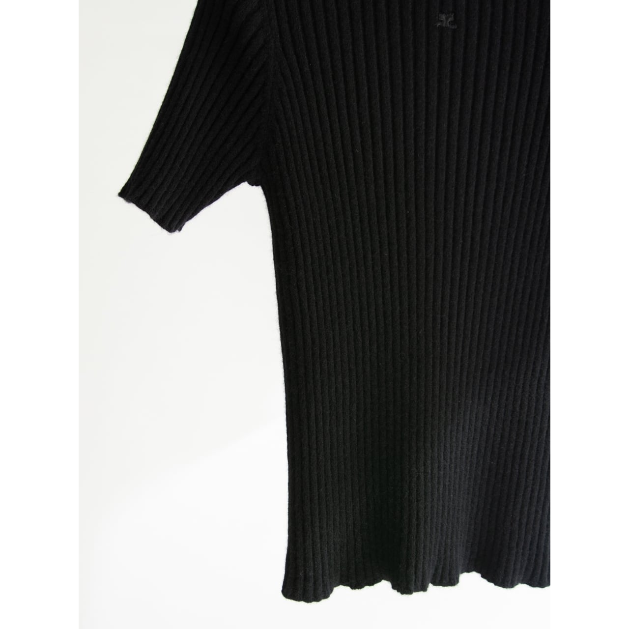 【courreges】Made in China 100% Cashmere High Neck H/S Sweater（クレージュ 中国製 半袖カシミヤハイネックセーター ニットプルオーバー）