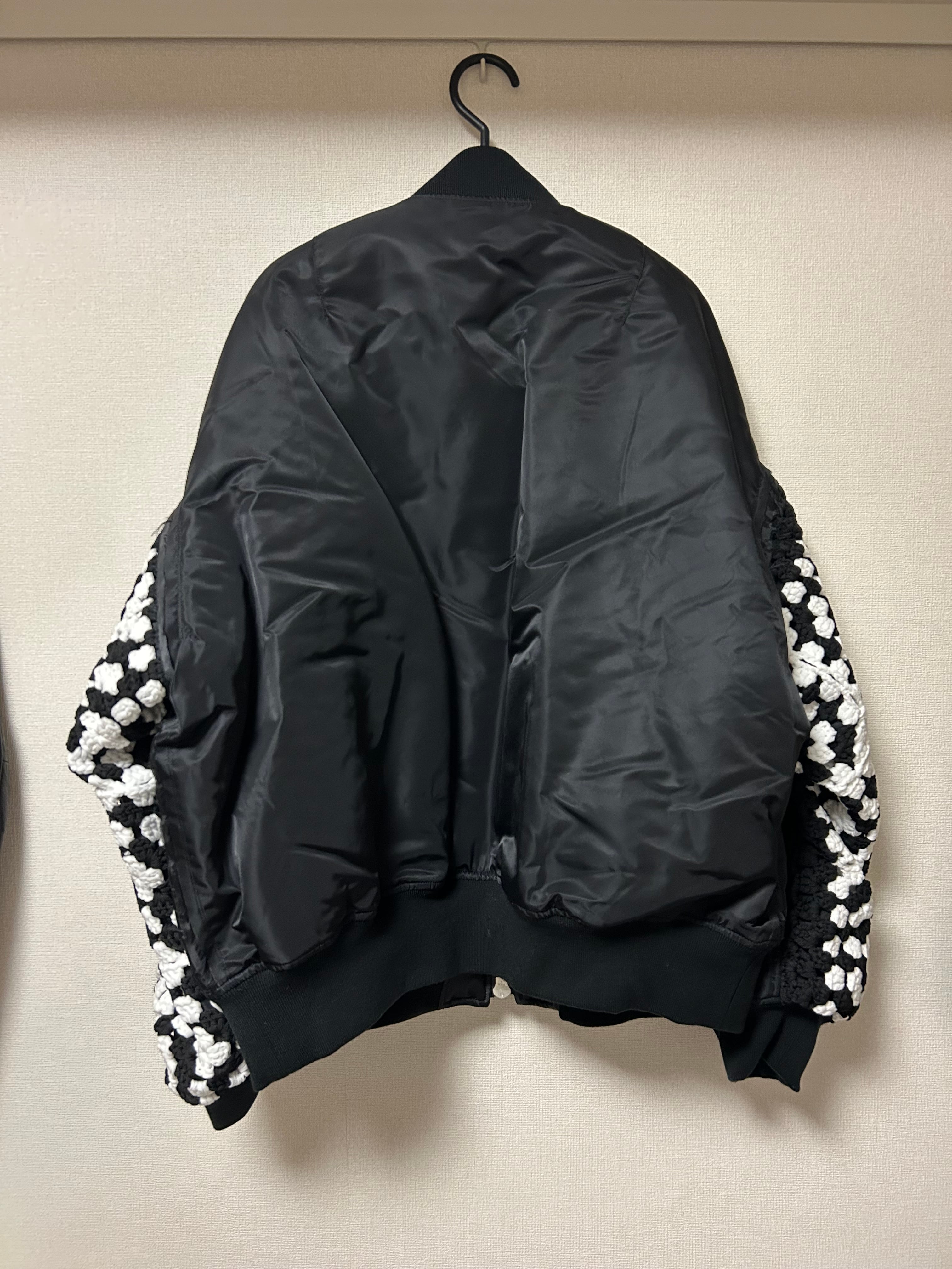 DISCOVERED ディスカバード】CROCHET SLEEVE MA-1 BLACK×BLACK | delhezi
