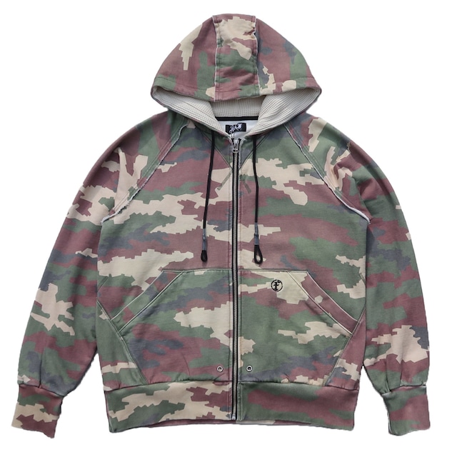 FAKE AS FLOWERS 24SS Aged Zip Up Hoodie (Camo)