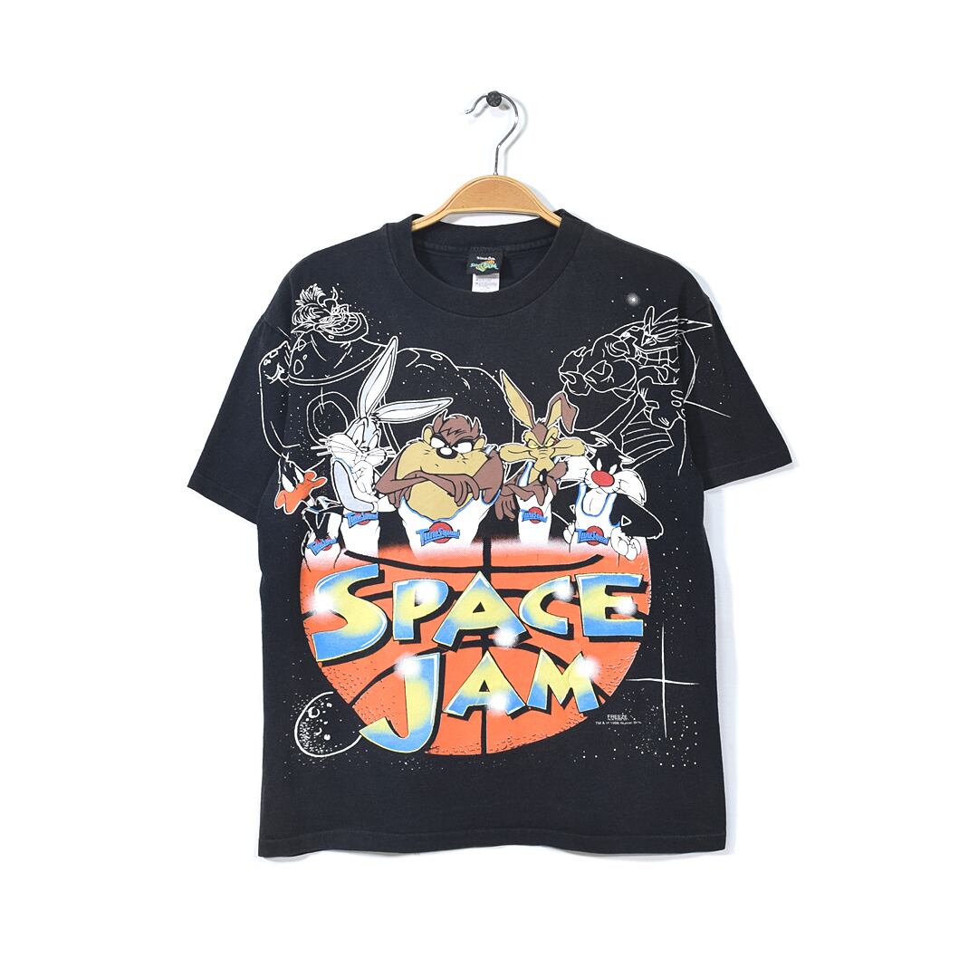 90s 映画 スペースジャム USA製 ヴィンテージTシャツ ルーニーテューンズ 黒 マイケルジョーダン ムービーT シングルステッチ メンズXS相当  SPACE JAM 古着 @BA0008 | ヤング衣料店 powered by BASE