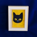 森邦保作品 猫のジクレー版画 （額装込み）F11（クロネコイメージ）