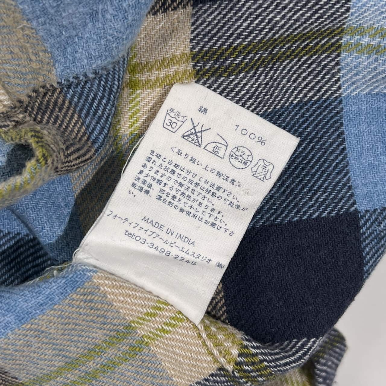 45R フォーティファイブアールピーエム チェック BD ボタンダウン 長袖 ネルシャツ 3/ブルー系 メンズ