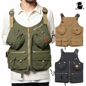 grn outdoor TEBURA VEST 21 go9203q ベスト ジャケット ポケット 撥水 収納  ドリンク アウトドア キャンプ