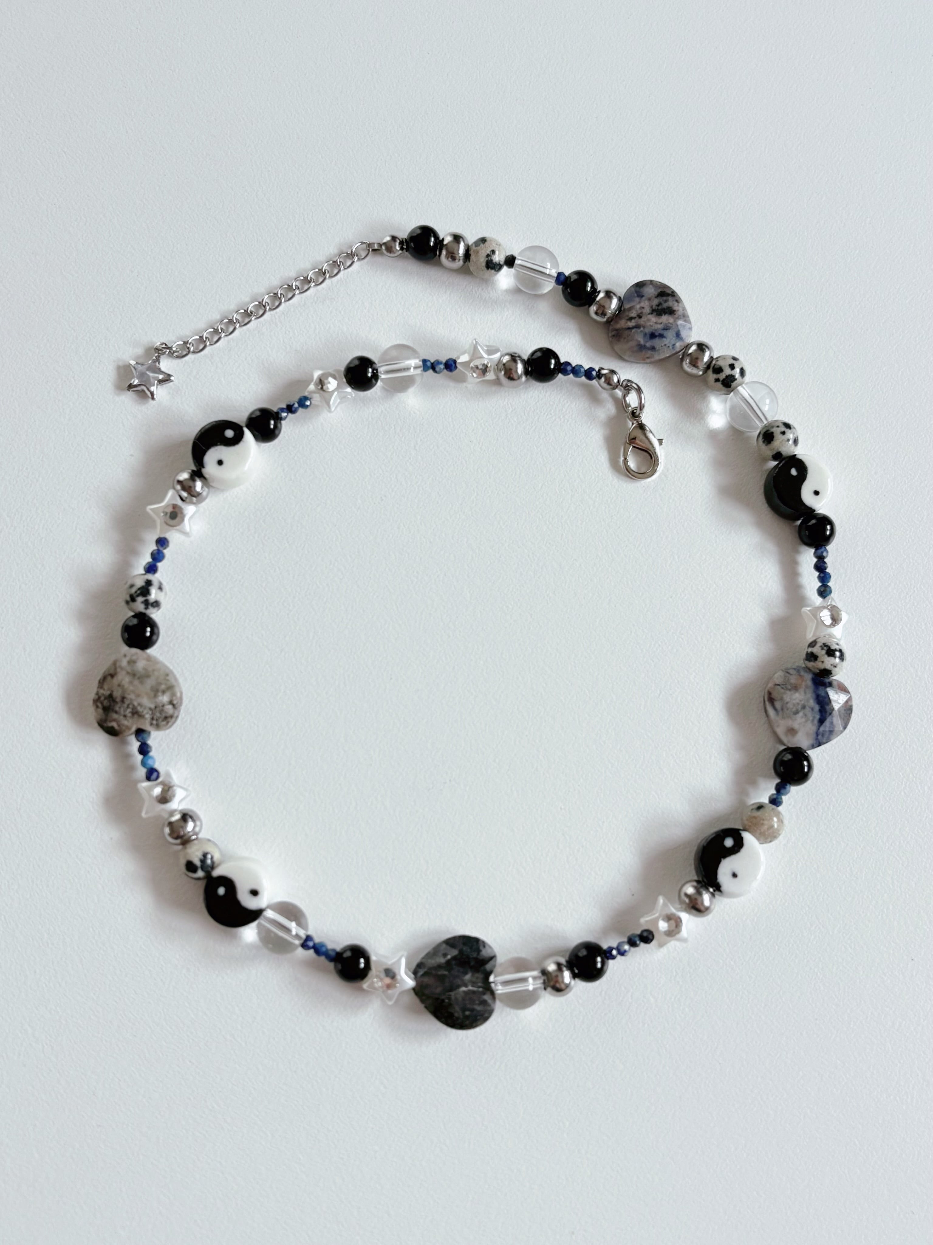 yin yang navy necklace