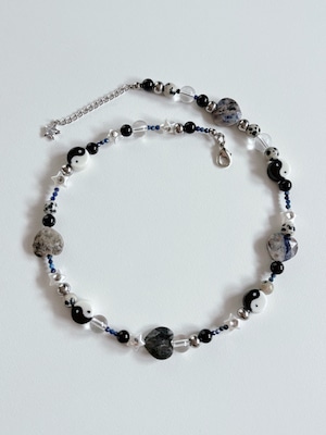 yin yang navy necklace