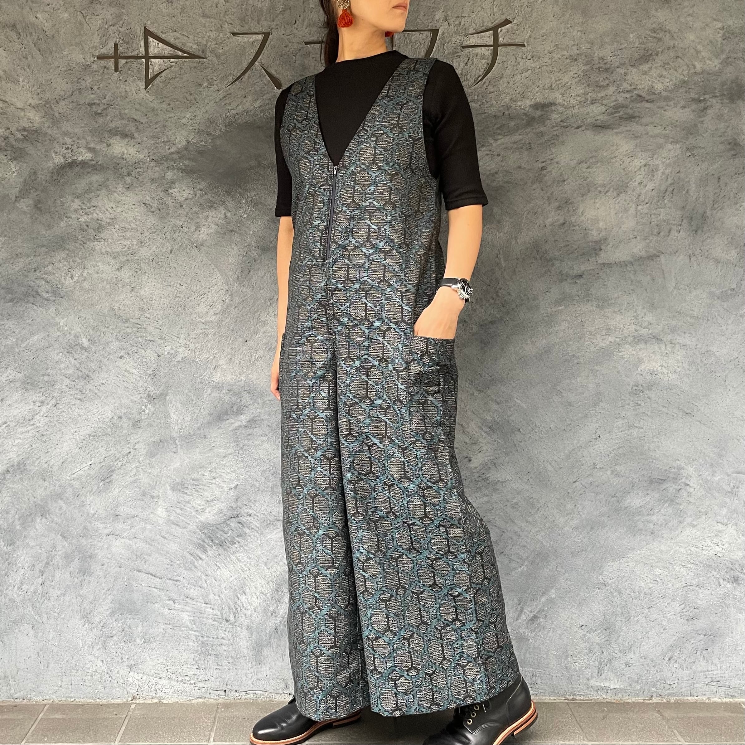 着物リメイクワイドサロペット- kimono wide overall