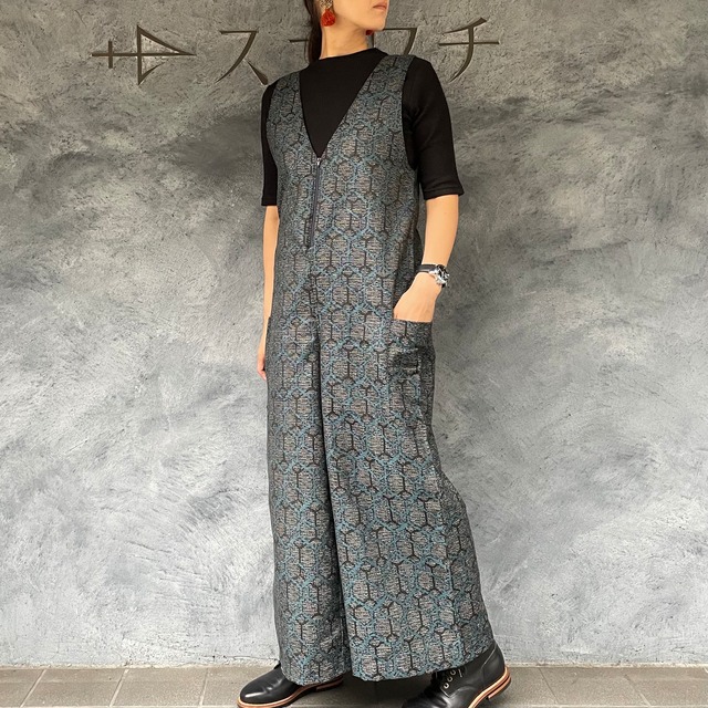 着物リメイクワイドサロペット- kimono wide overall