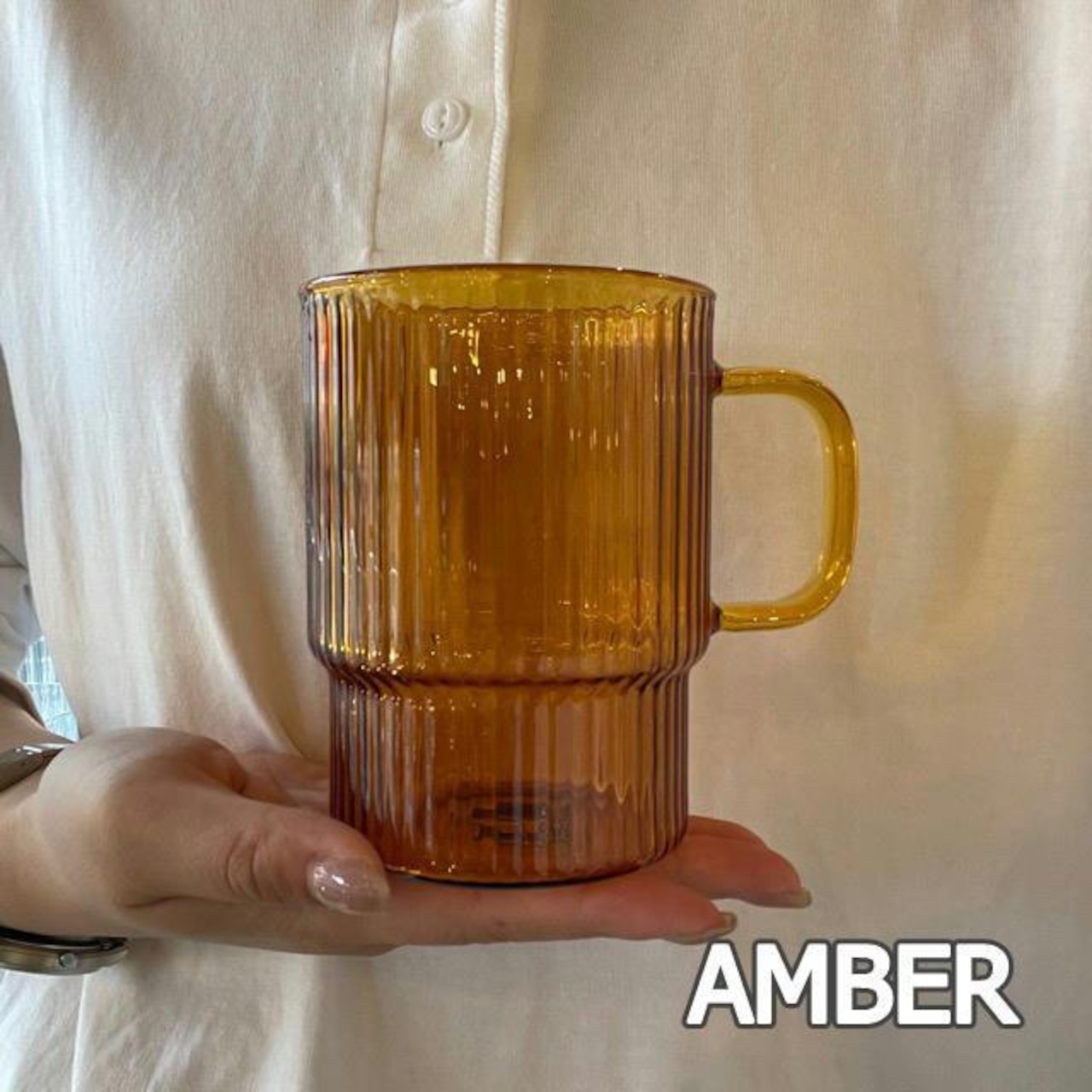 STACKING GLASS MUG 4color / スタッキングガラスマグ 全4色 マグカップ クリアカラー 透明感 カラフル シンプル かわいい おしゃれ ギフト プレゼント
