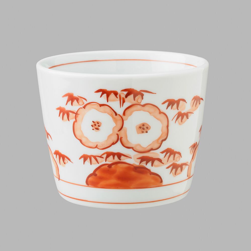 赤絵竹雪解け文(大)