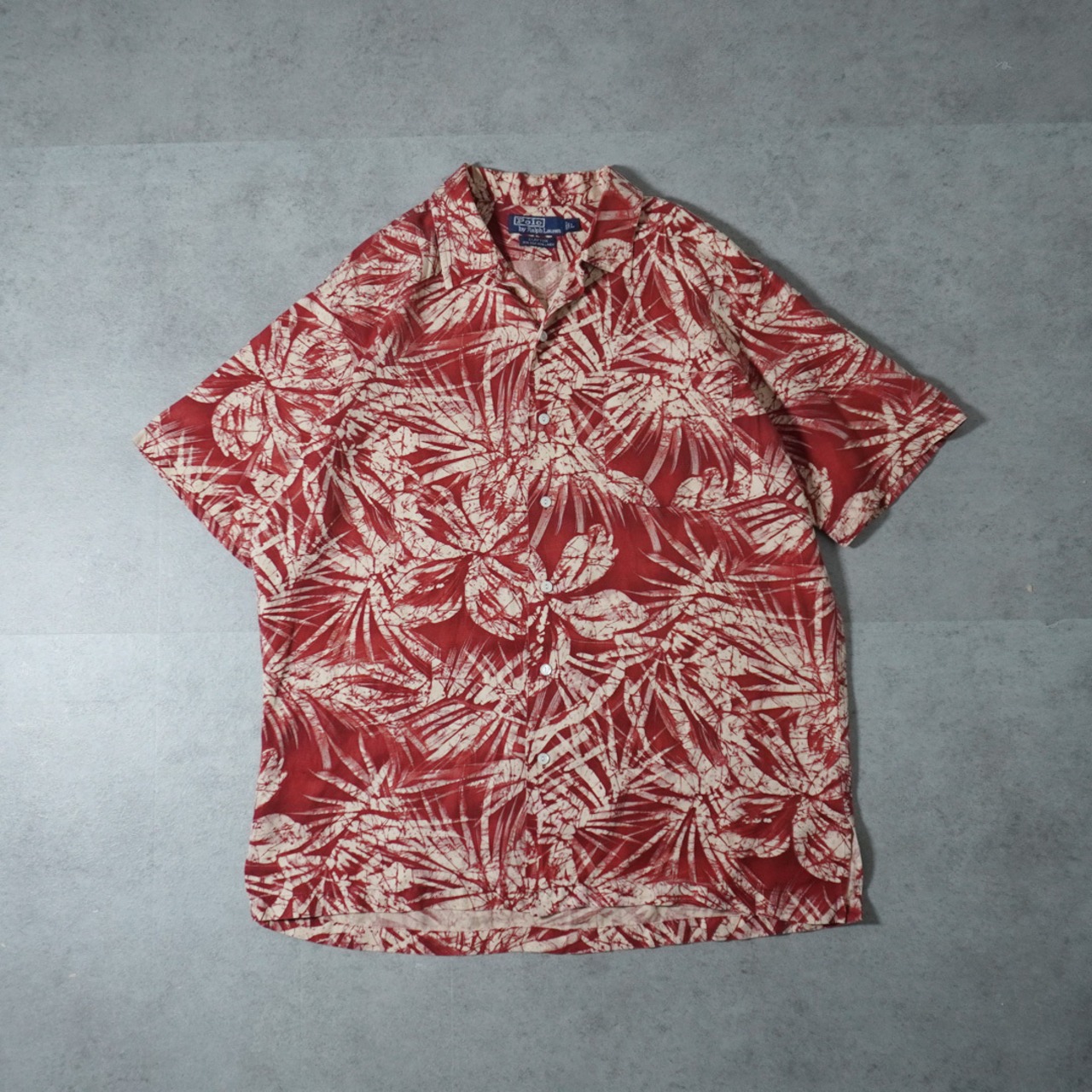 90s Polo by Ralph Lauren "CLAYTON" Silk Liinen Open Collar Shirt [L] 古着 - 1