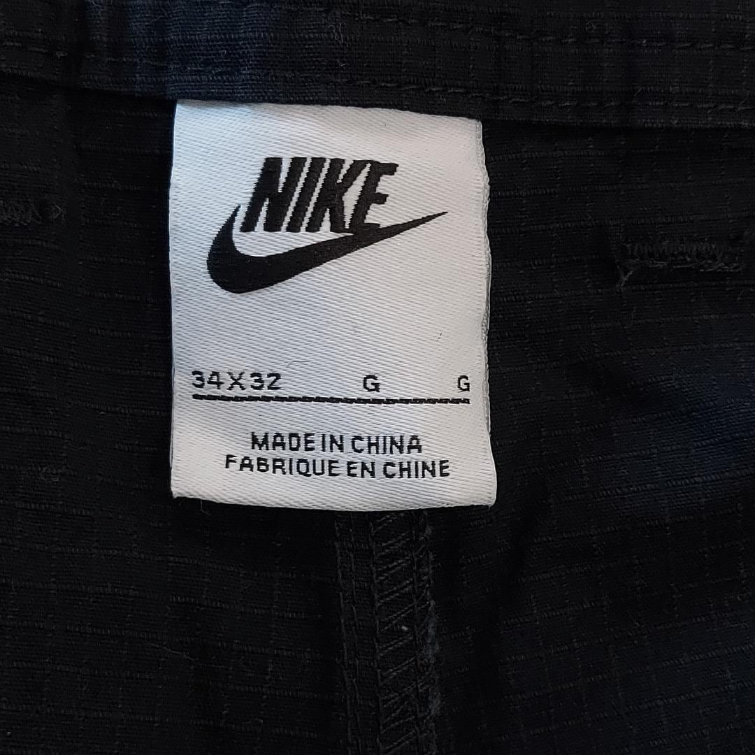 NIKE ナイキ カーゴパンツ ワークパンツ W34 古着 刺繍 黒 16491 | fuufu