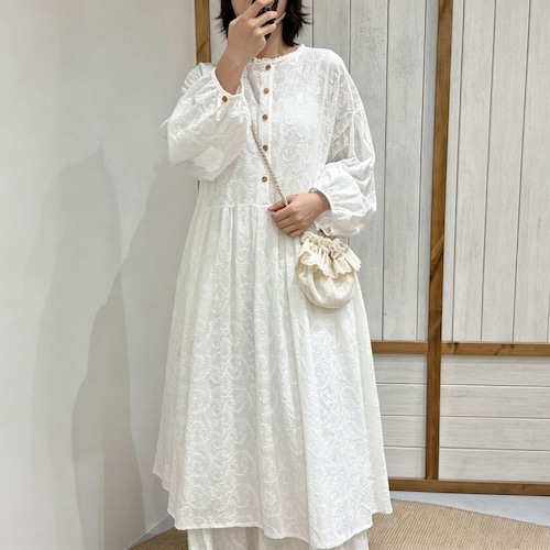 2色/総レース刺繍コットンワンピ ・12639