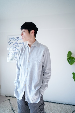 【1950-60s】"Carrey" Gray Cotton Pull Over Shirts /781