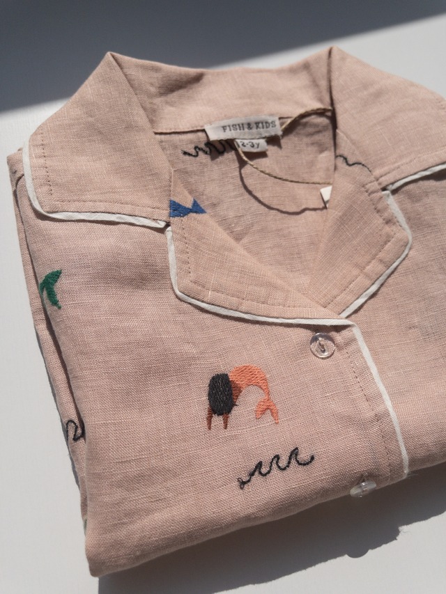 《即納》FISH&KIDS/ ALLOVER EMBROIDERY MERMAID SHIRT