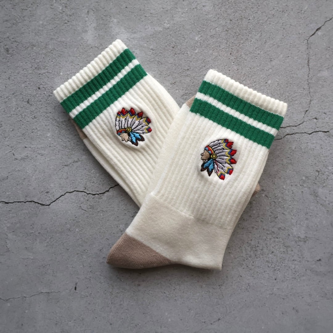 インディアン刺繍パイルソックス(Indian embroidered socks) | 0504socks