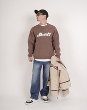 【#Re:room】SHAGGY LOGO CREW KNIT［REK163］