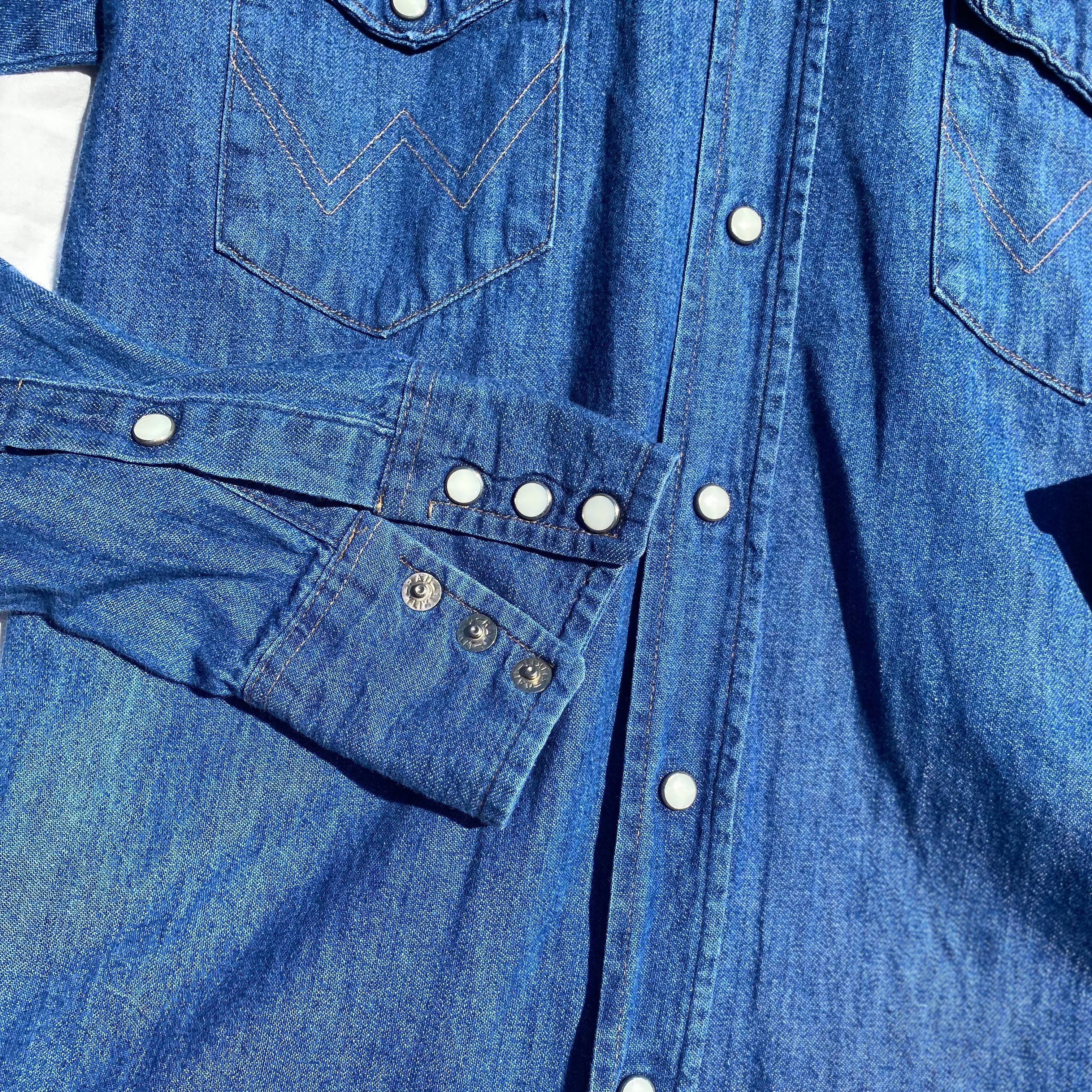 Wrangler Denim Western Shirt 15 1/2 Made in USA / ラングラー
