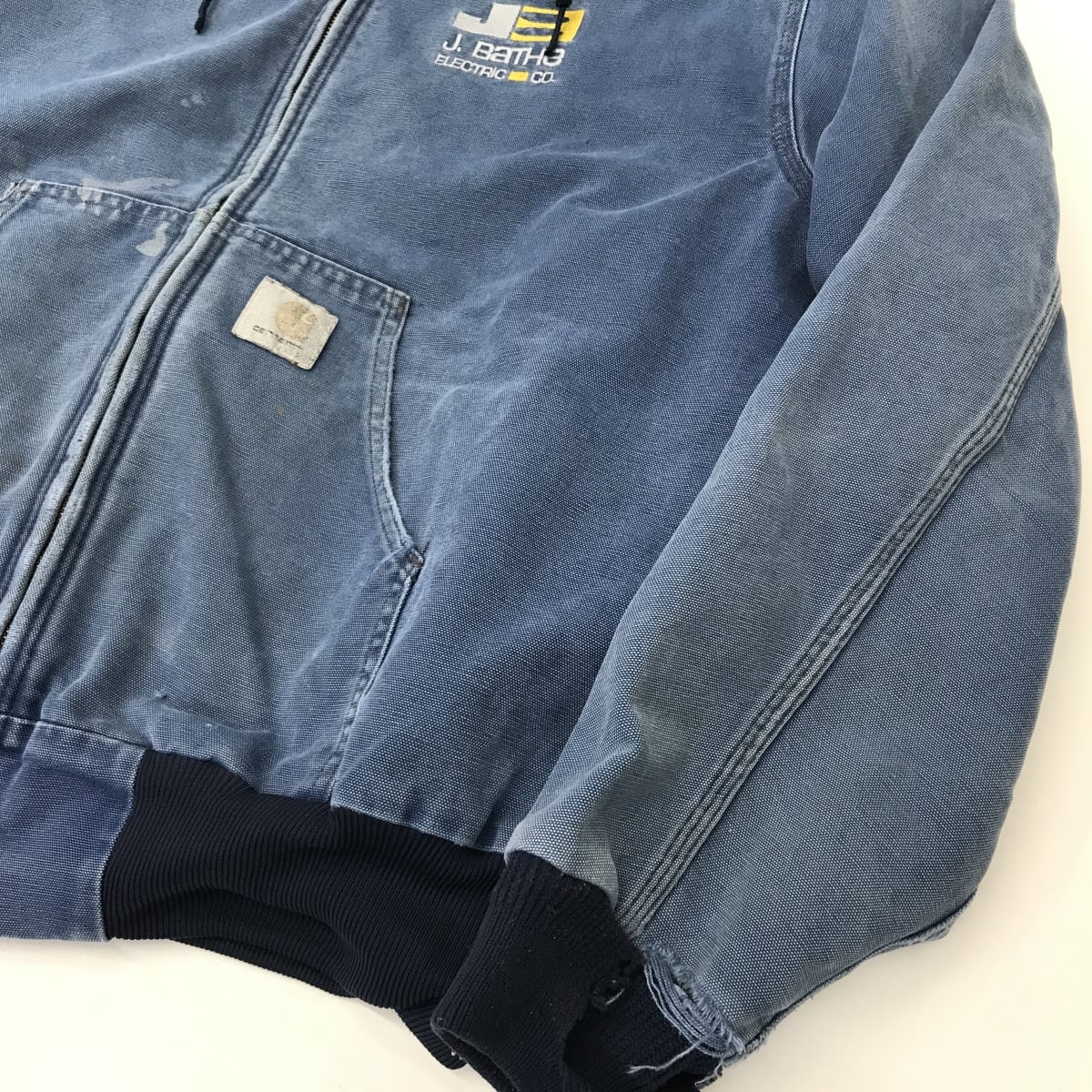 カーキ×インディゴ プルオーバー NAVY 刺繍ビッグロゴ インナー