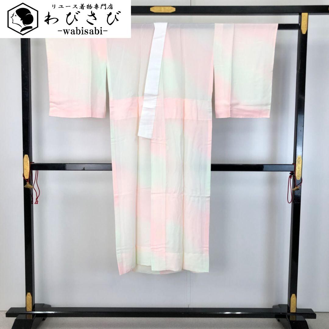 長襦袢 単衣 花模様 卯の花色 J-384 長襦袢 単衣 花模様 暈し 乙女色 半衿付 J-402 着物 きもの kimono