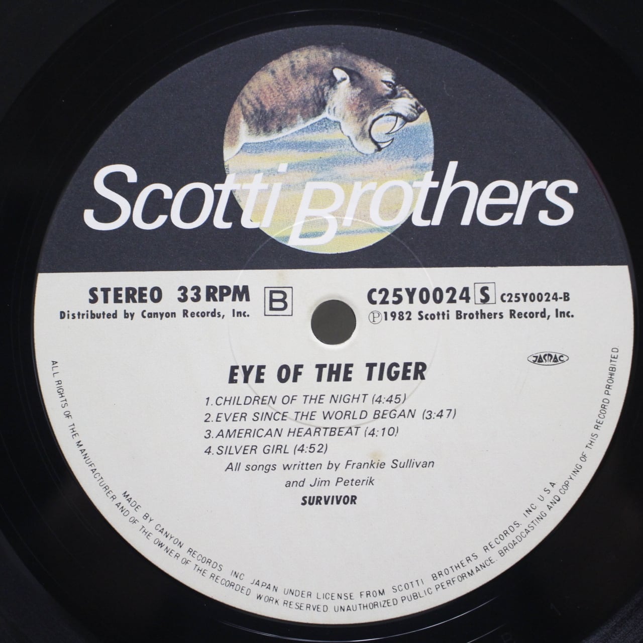 Survivor / Eye Of The Tiger [C25Y0024] - 画像4