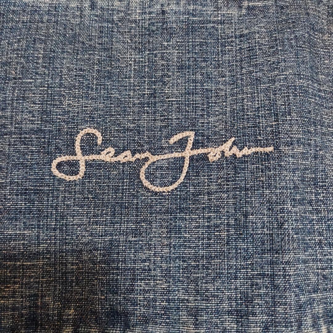 SEAN JOHN ショーンジョン ロゴ刺繍デニムジャケット XL ブルー 青 | fuufu