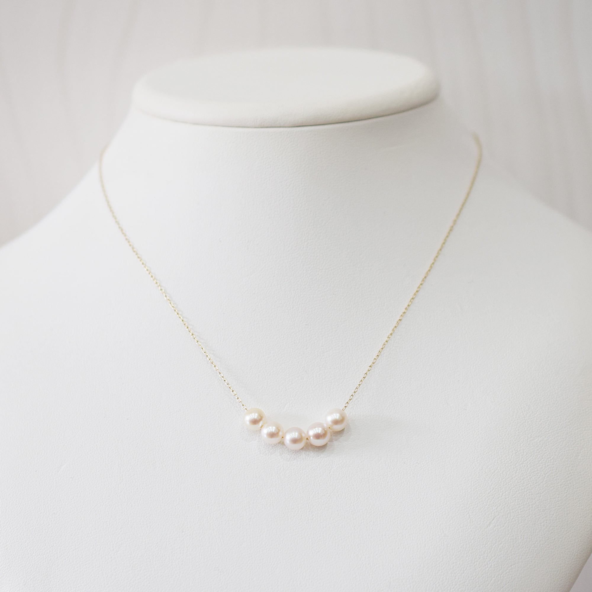 pearl669］6mm - 6.5mm 5粒 スルーネックレス ネックレス ホワイト