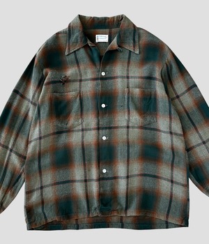 -TOWNCRAFT- Vintage 50s M Rayon Opencollar Check Shirt