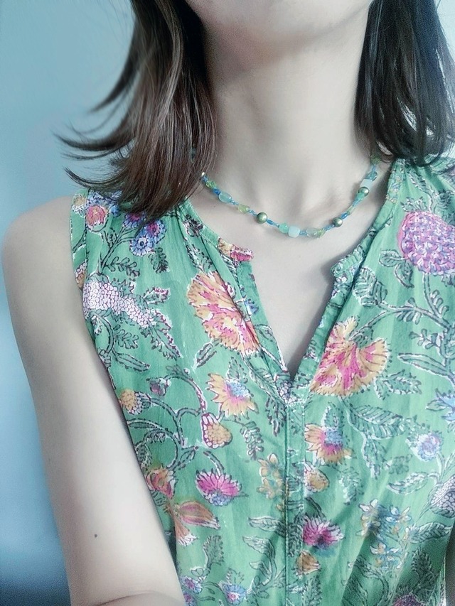 《天然石》ブルー系ネックレス