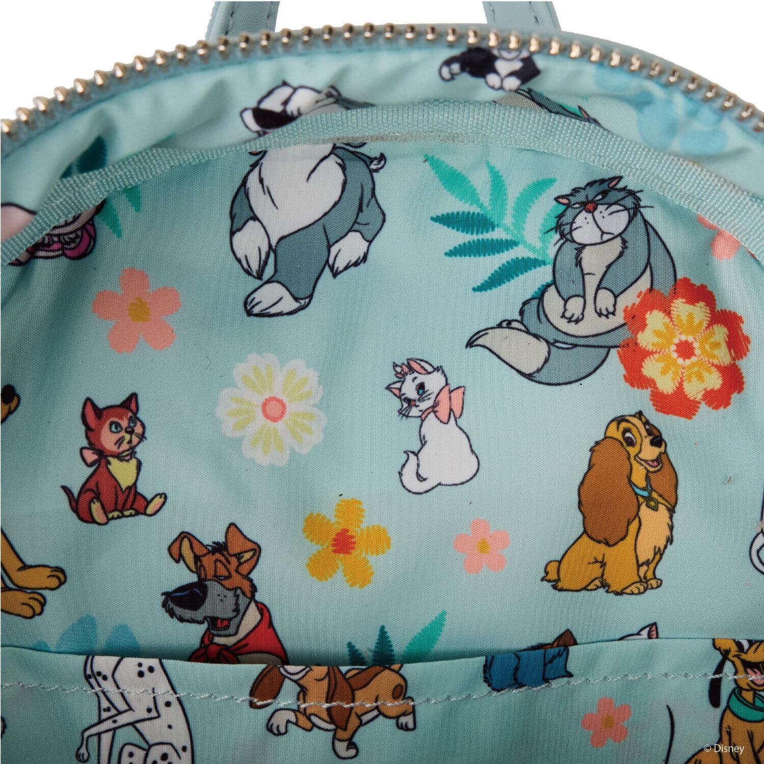 LF DISNEY DOGS & CATS FAUX DENIM FRINGE MINI BACKPACK_WDBK4022