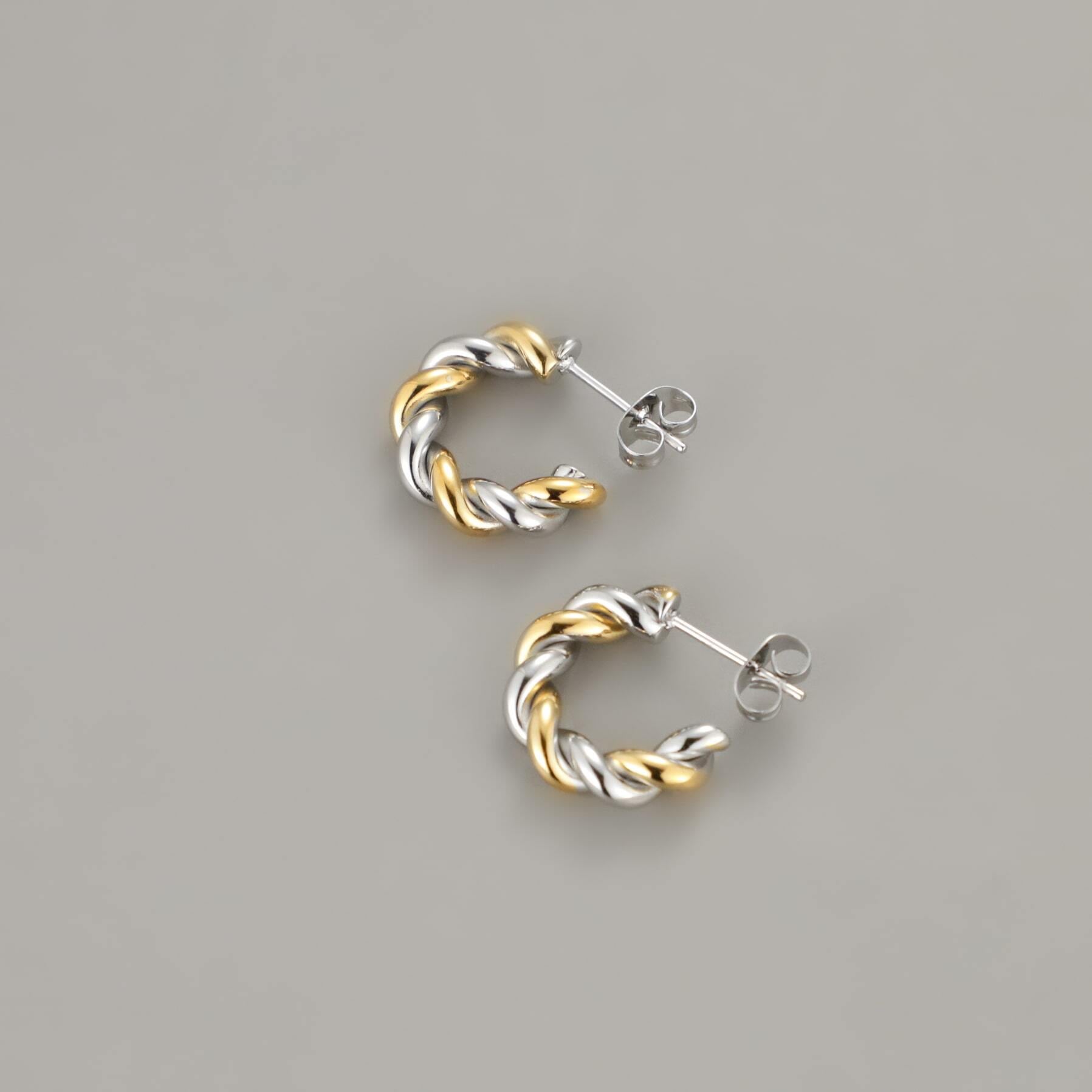 316L gold & silver twist pierce #p145 | fino（フィノ）