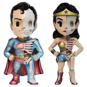 XXRAY Plus Superman and Wonderwoman special duo set by Jason Freeny